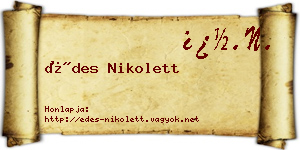 Édes Nikolett névjegykártya